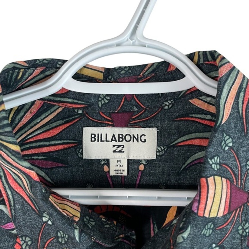 Billabong Mens Hawaiian Shirt Medium Colorful Lightweight Cotton S/S Button Up - Picture 4 of 6